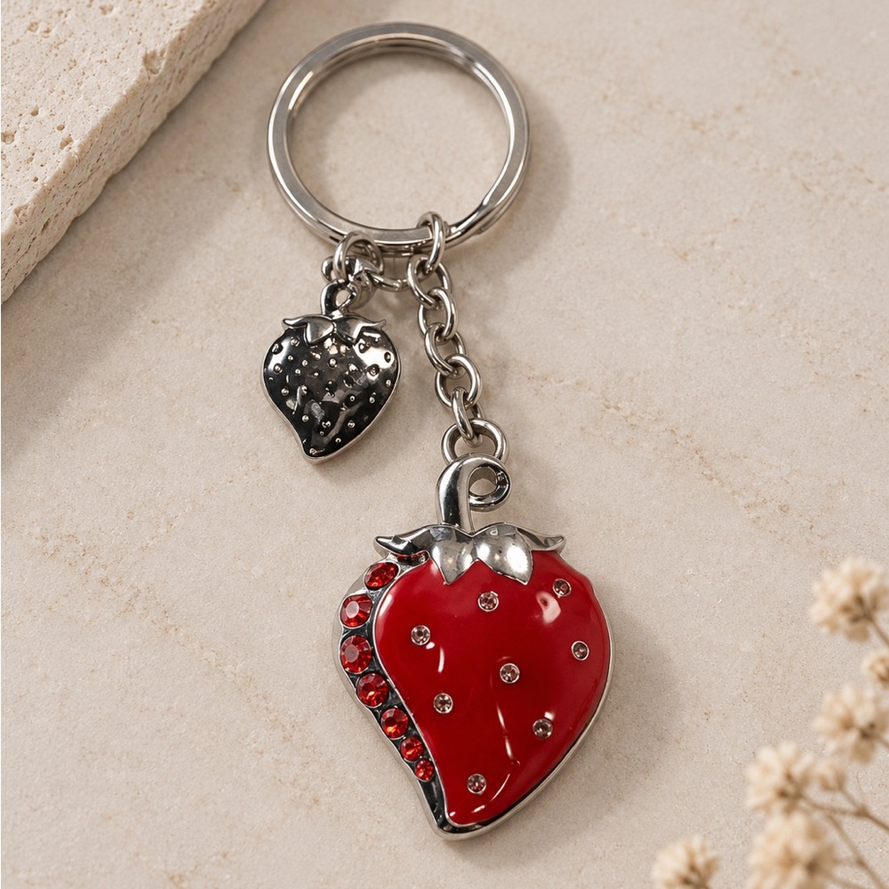 New Red Strawberry Keychain